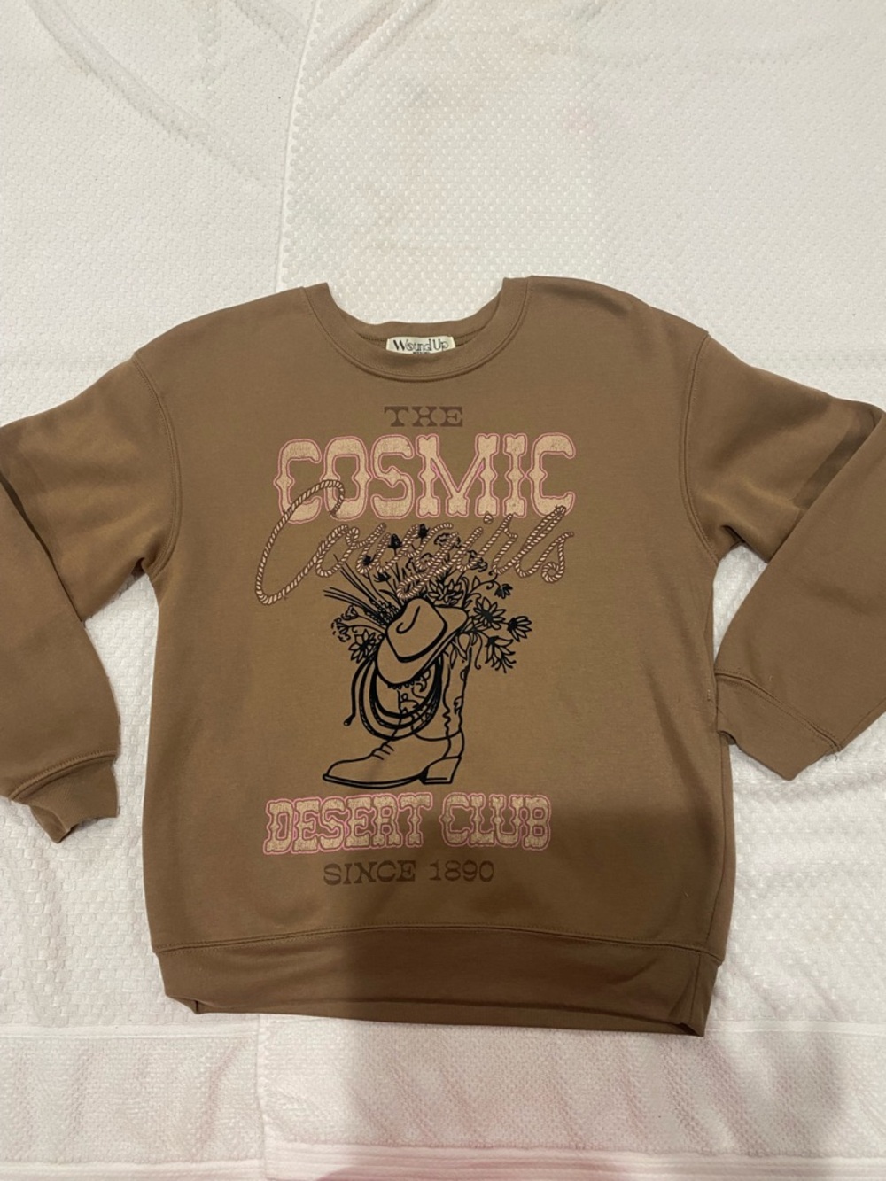 Cosmic Cowgirls Brown Graphic Crewneck Sweater